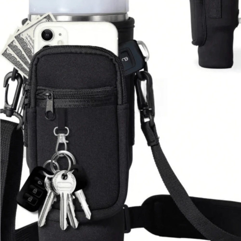 1PC Water Bottle Carrier Bag With Phone Pocket, Suitable For 40/30 Oz
